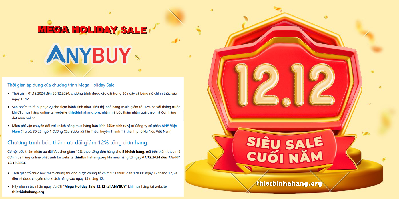 Mega Holiday Sale 12.12 tại website Thiết Bị Nhà Hàng